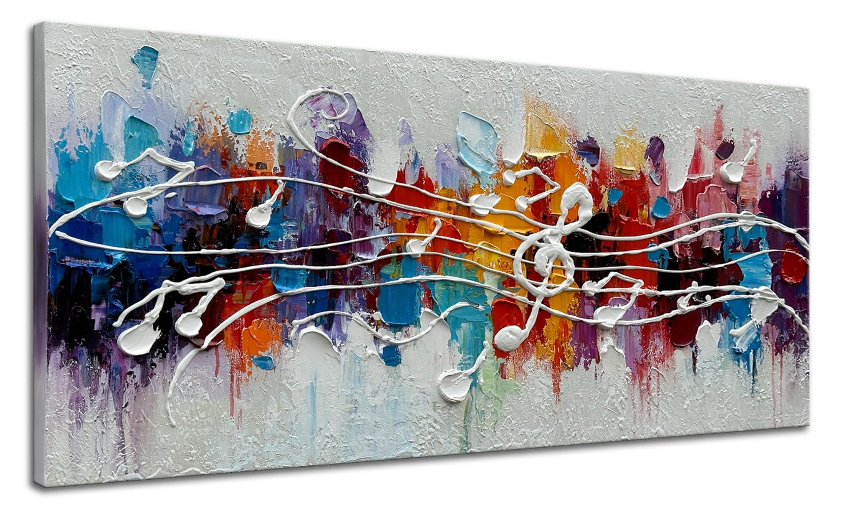 Amazon.com: zoinart Colorful Music Symbol Oil Painting on Canvas